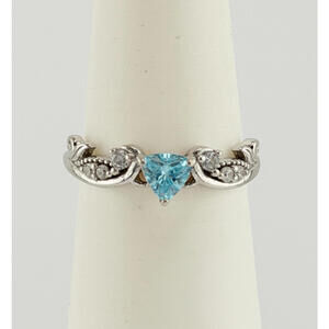 Bomb Party RBP2570 Ring Sz 8 The Sterling Club Aquamarine on .925 Sterling RETRO